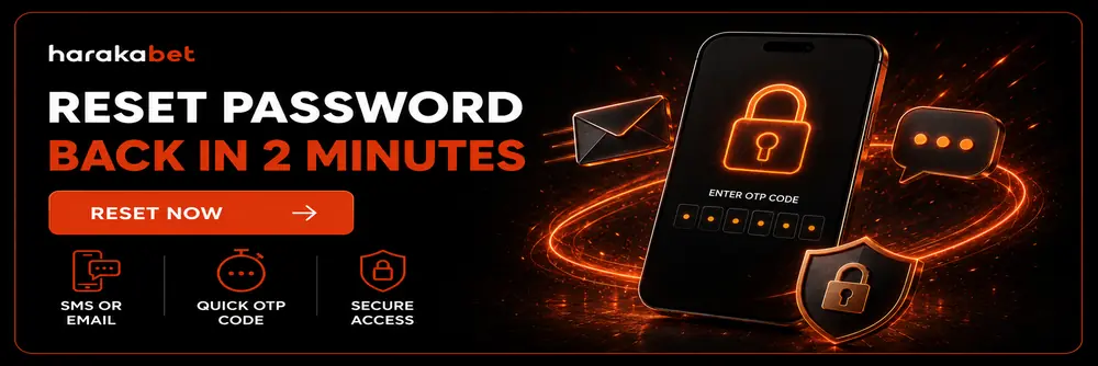 Harakabet forgot password screen for resetting your account login