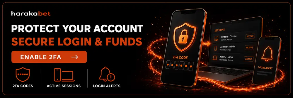 Harakabet account security settings screen showing password and verification options