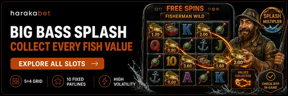Big Bass Splash slot game screenshot showing the fisherman wild feature