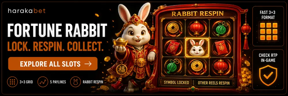 Fortune Rabbit slot game screenshot showing the rabbit respin feature