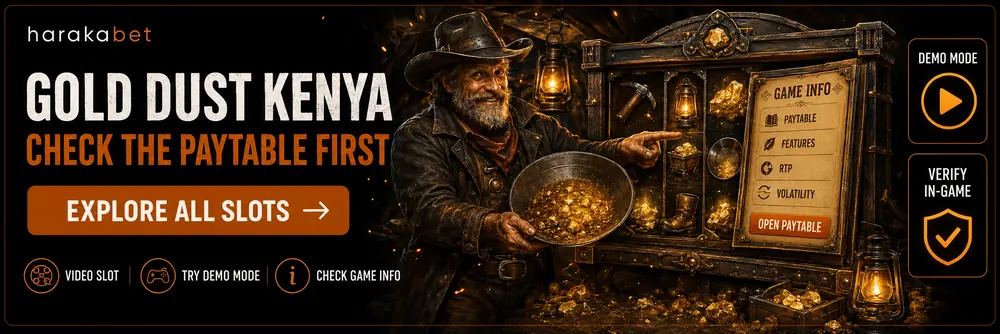Gold Dust slot game screenshot showing the gold rush themed reels