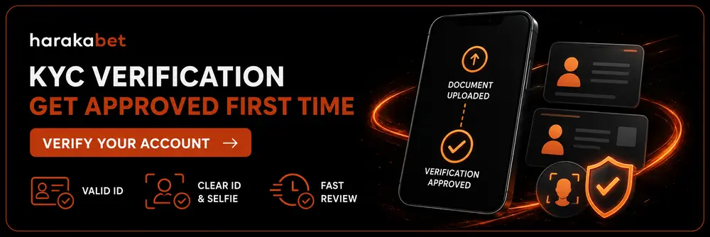 Harakabet KYC identity verification document upload screen