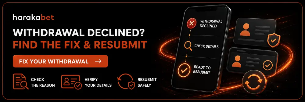 Harakabet withdrawal rejected or declined troubleshooting guide